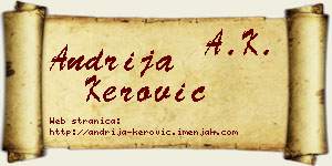 Andrija Kerović vizit kartica